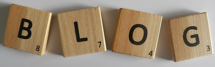 image of Scrabble letters spelling blog